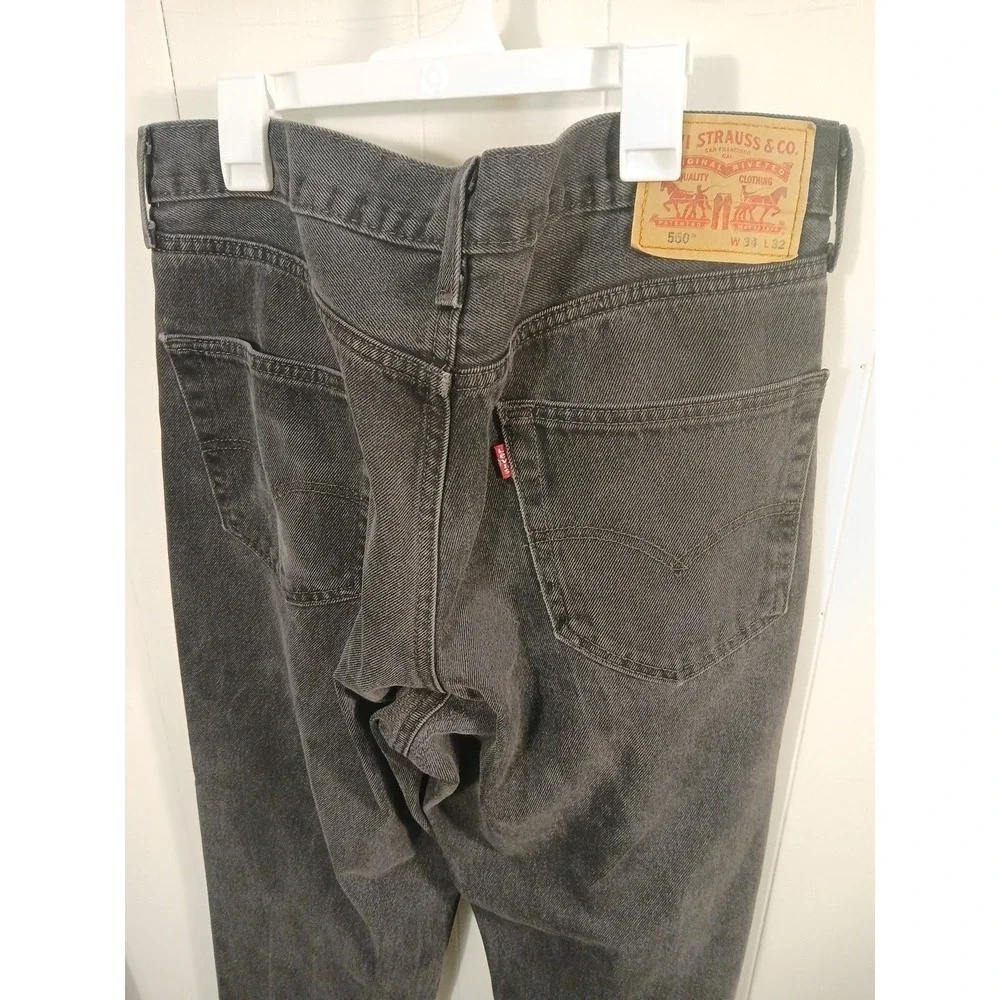 LEVI'S BLACK RED TAB 550 RLAXED FIT 34x32 Fits (34×30 100% COTTON MENS JEANS!!